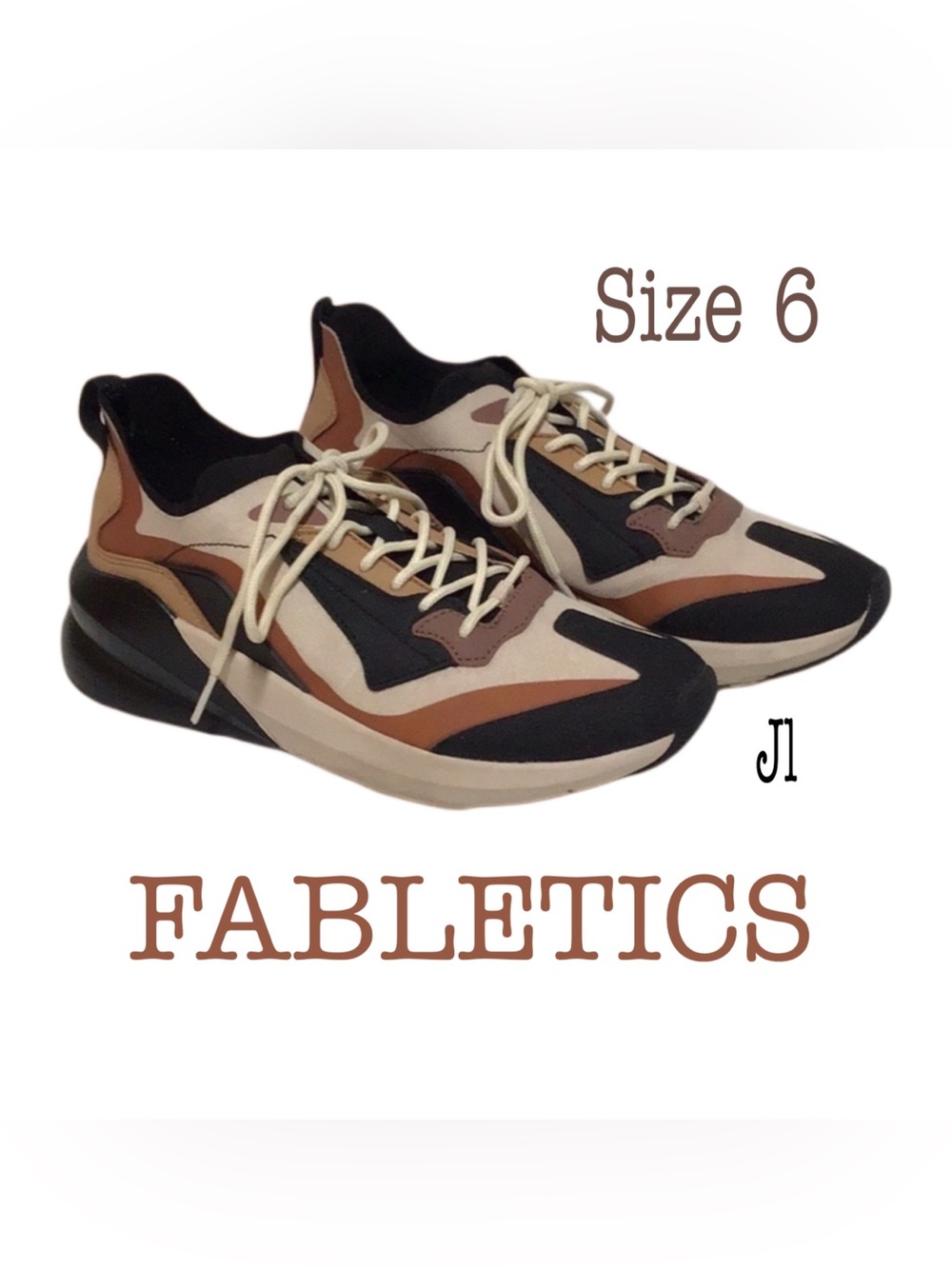 FABLETICS Echo Performance Lightweight Sneakers Latte Size 6